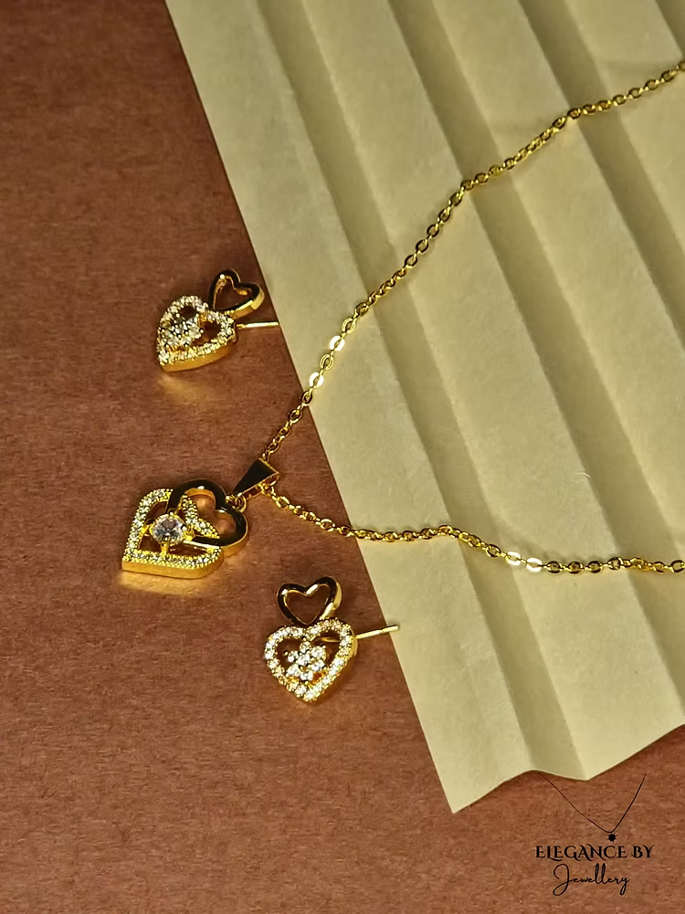 Eternal Love Heart Pendant Set