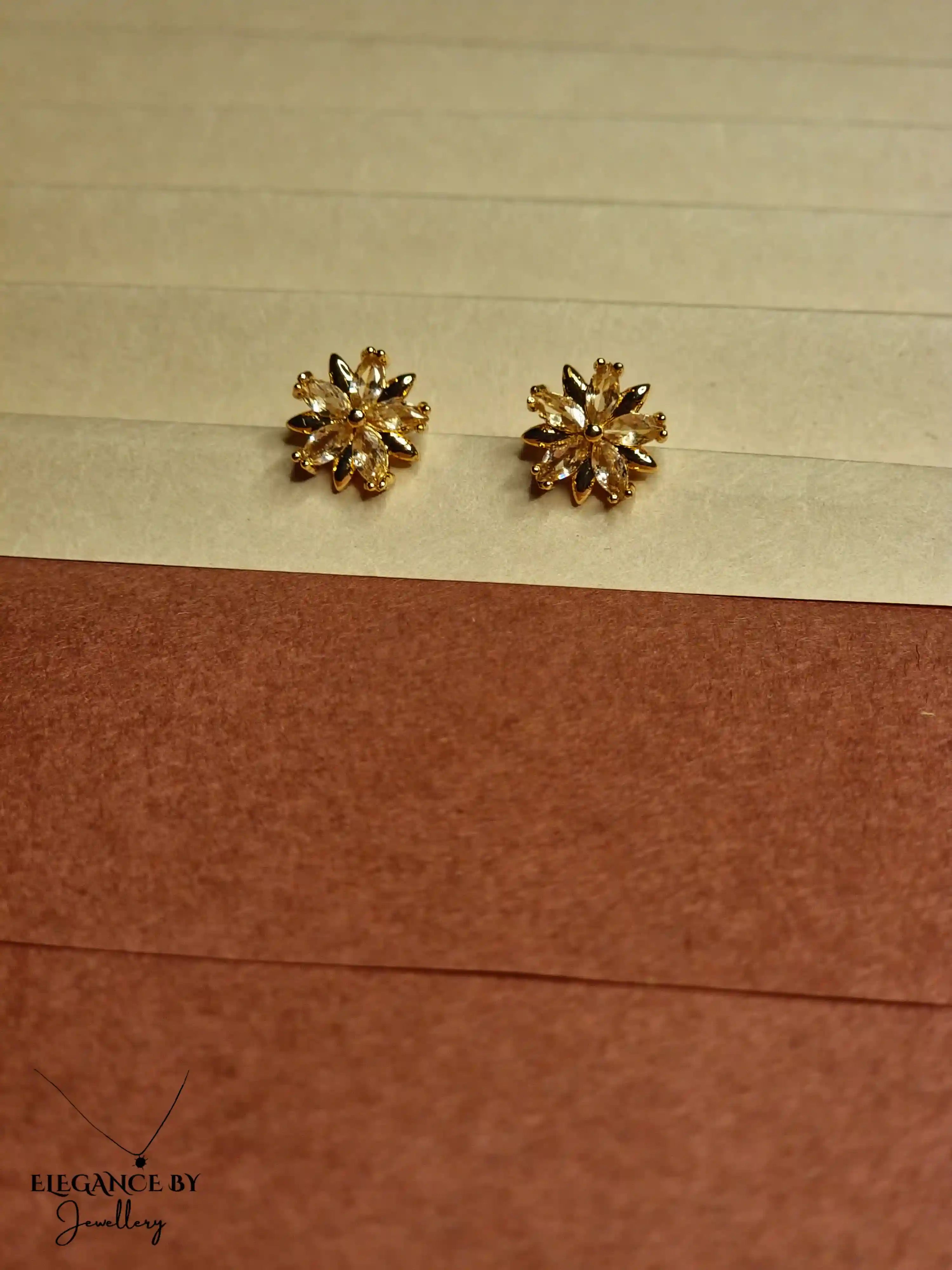 Floral Crystal Stud Earrings – Elegant Bloom Collection