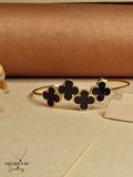 Black Clover Cuff Bracelet – Elegant & Timeless